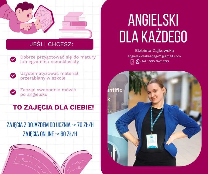 Angielski dla każdego - stacjonarnie i online