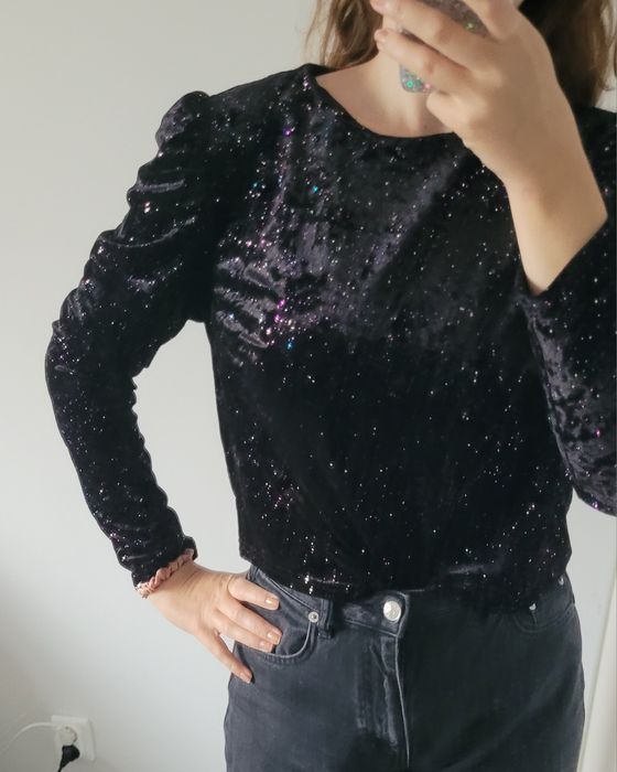 Brokatowa welurowa bluzka