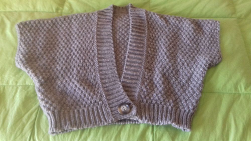 Poncho/Colete tricôt de pura lã, senhora