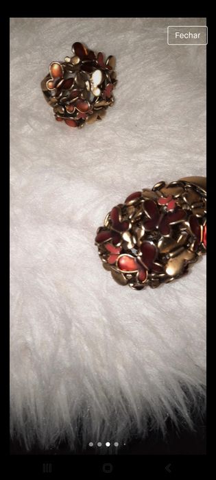 Conjunto colar e anel borboletas