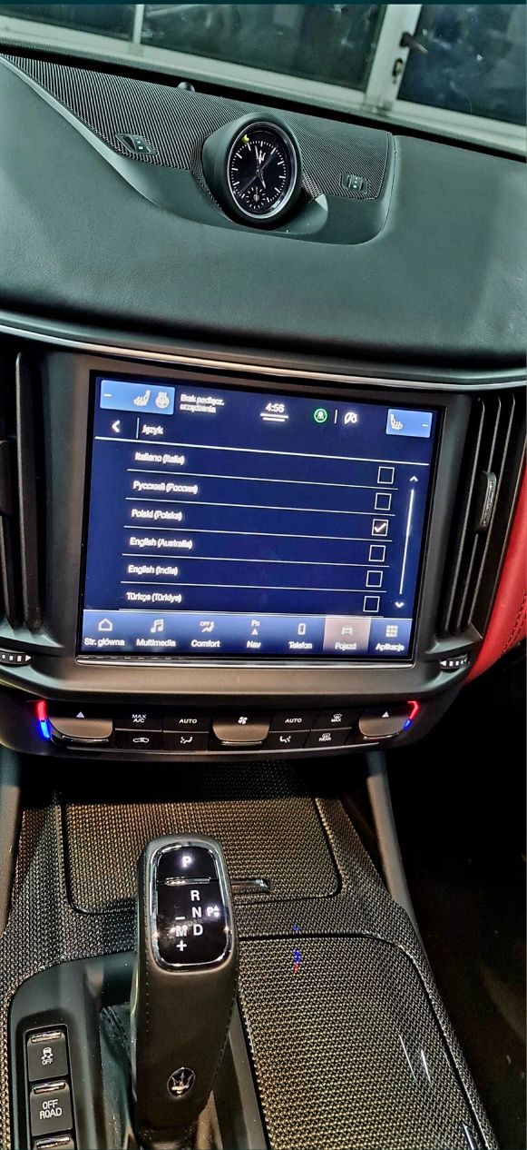 Maserati Levante Ghibli polski jezyk menu konwersja usa eu