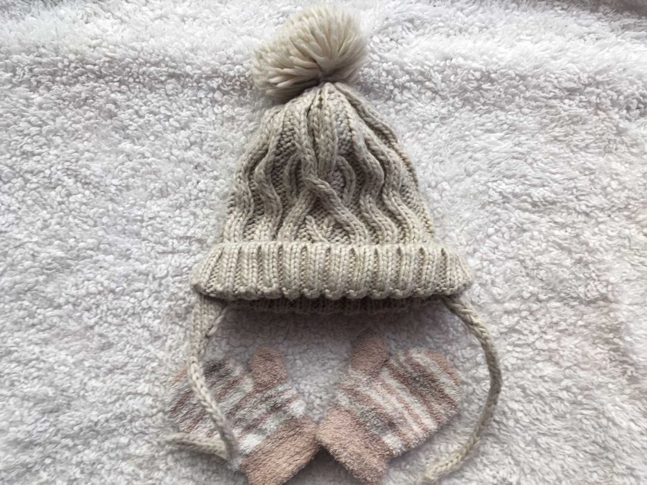 Czapka ZARA + rękawiczki rozm. 98