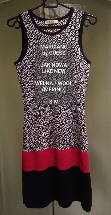 Marciano  Elegancka ciepła tunika / sukienka, Wełna (Merino), Roz. S/M