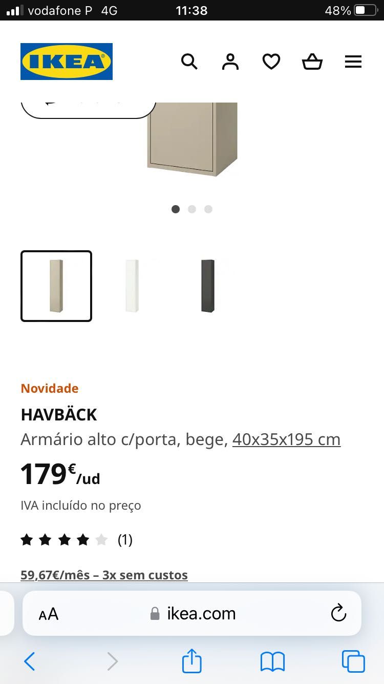 Armário de casa de banho novo