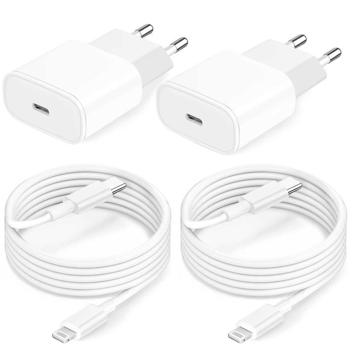 Ładowarki i kable do iPhone'a 20W - 2 sztuki