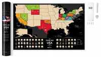 Mapa Zdrapka - Travel Map Usa Black