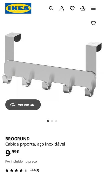 Brogrund Cabide p/Porta usada IKEA