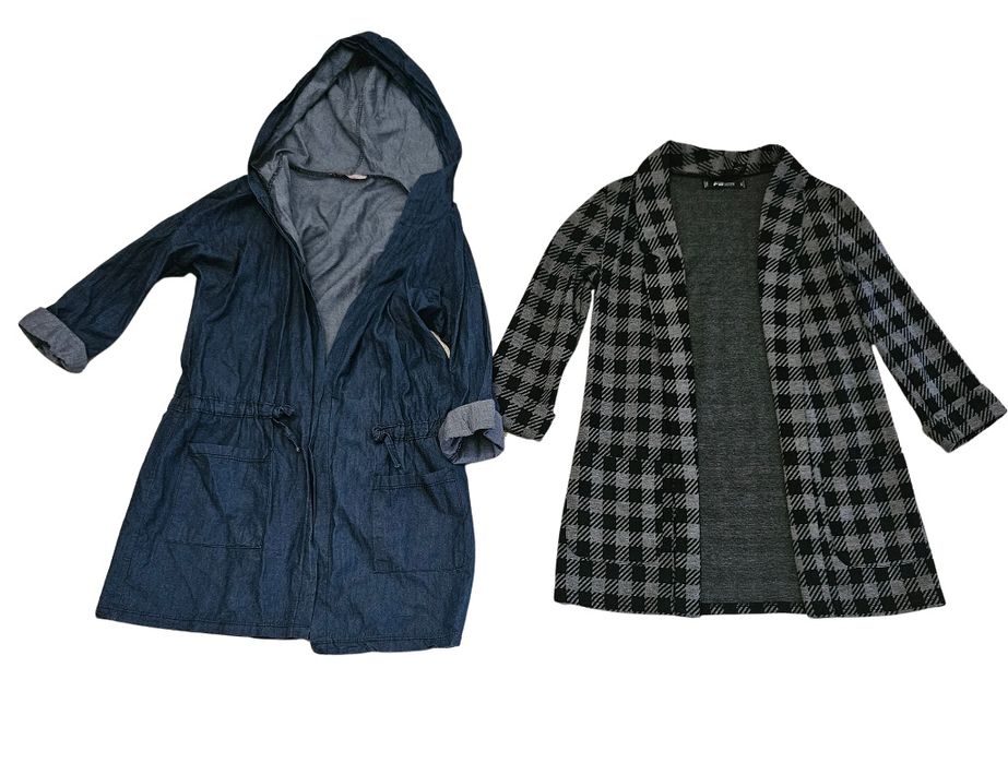 Zestaw narzutka krata i a la jeans rozmiar S 36