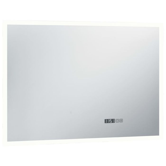 Lustro Łazienkowe LED 100x60 cm z Dotykowym Włącznikiem i Zegarem