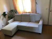 Sofá com chaise longue + móveis (sala de estar completa)