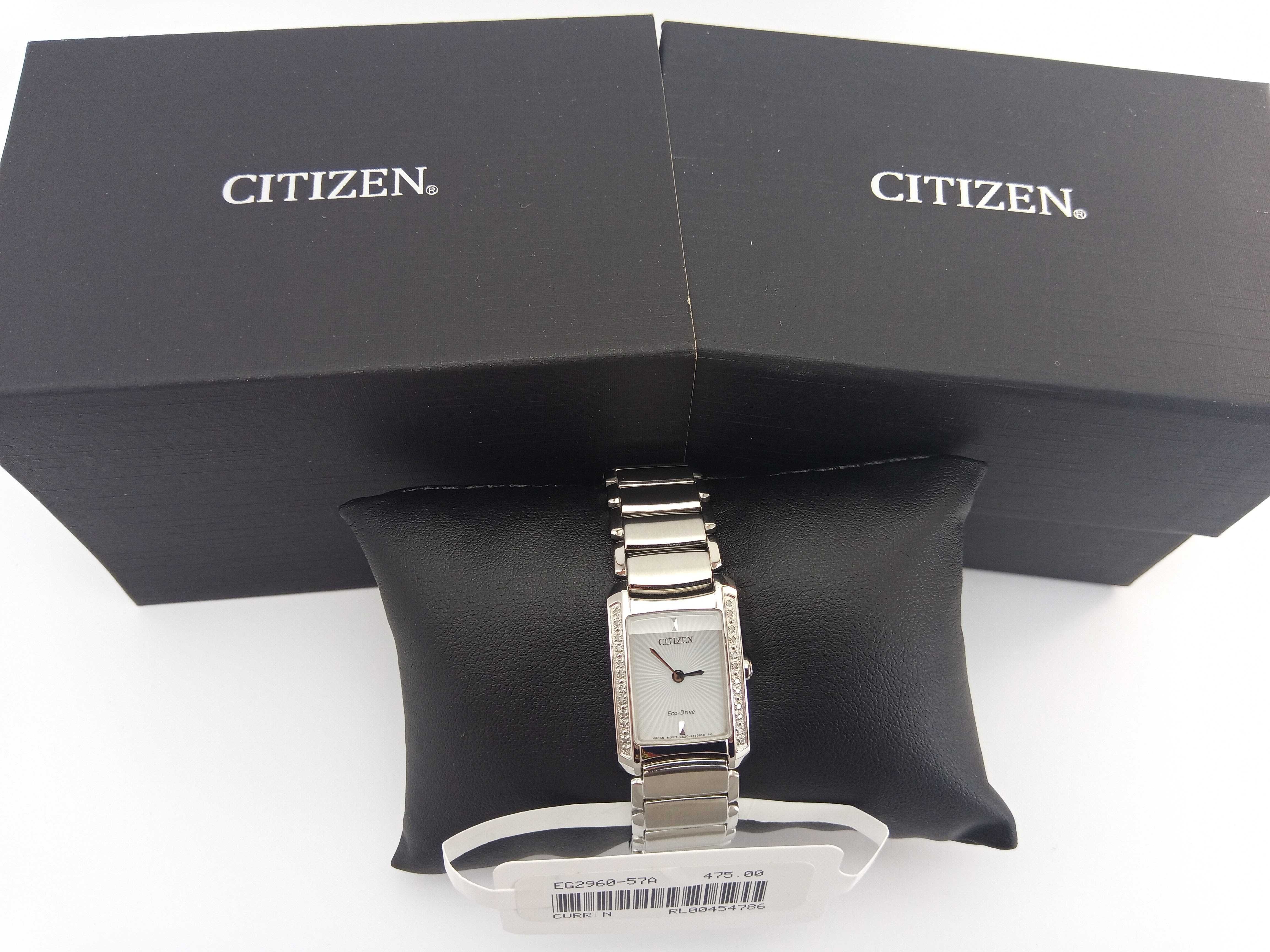 Японские женские часы Citizen Eco-Drive EG2960-57A с бриллиантами $475