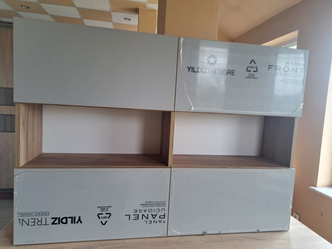 Nowa szafka wisząca dąb wotan fronty MDF popiel 120x85x25