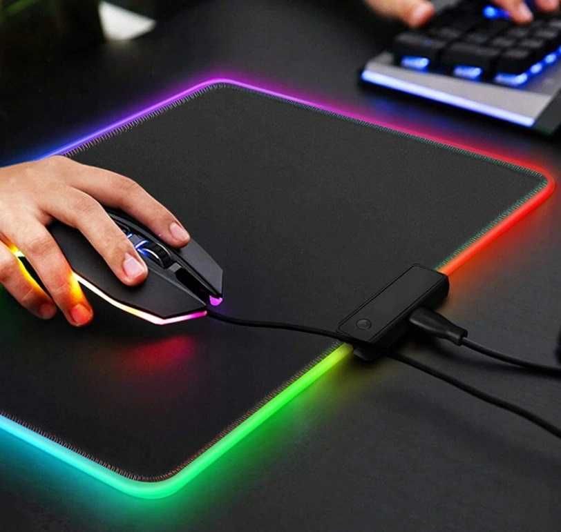 Podkładka pod mysz gamingowa podświetlenie LED RGB ** Video-play