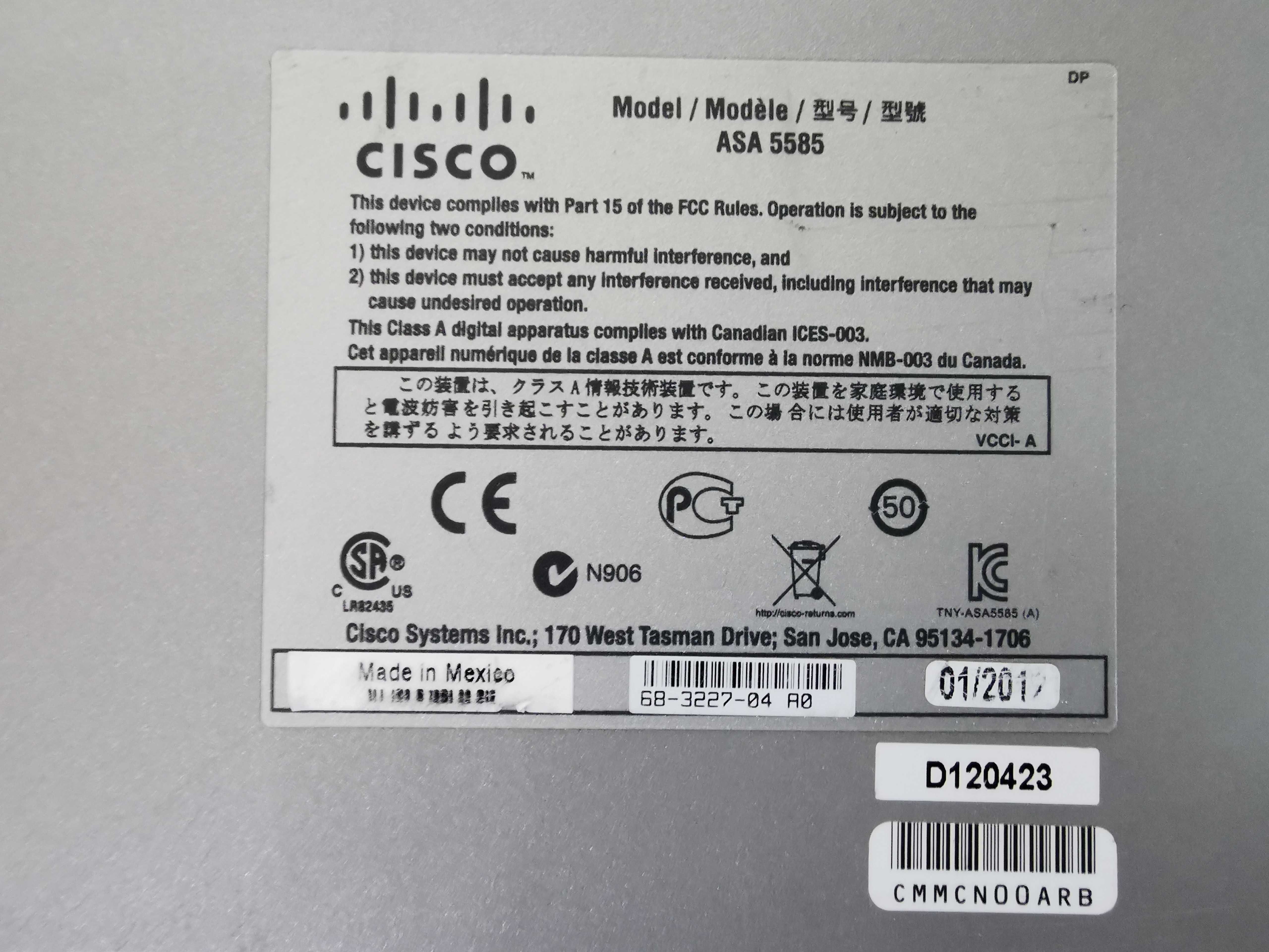 Межсетевой экран Cisco ASA5585-SSP10 нал/безнал