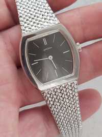 Vintage, damski/męski srebrny zegarek Bergana, nakręcany, 17 kamieni