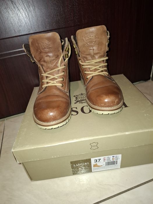Botki trapery Lasocki, skóra , r 38