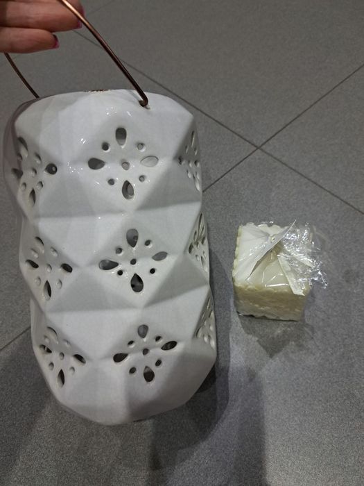 Лампа декоративна керамічна з свічкою