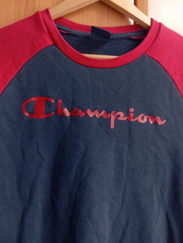 Chłopięca bluza w kolorze czarno-czerwonym, Champion
