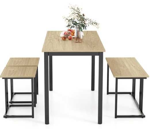 Zestaw mebli stół 120x60x75+ 2 stołki + ławka