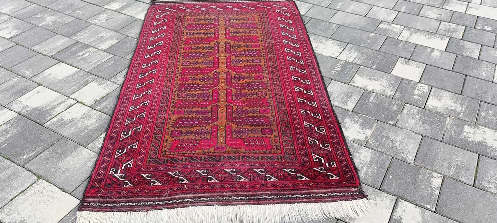 Afgański Baluch dywan wełniany tkany ręcznie 178 x 96 cm turkmeński