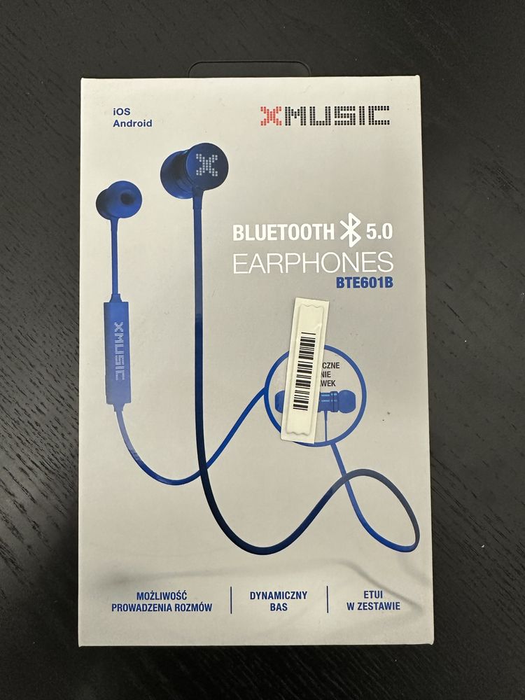 Bluetooth sluchawki - XMusic - nowe - futerał