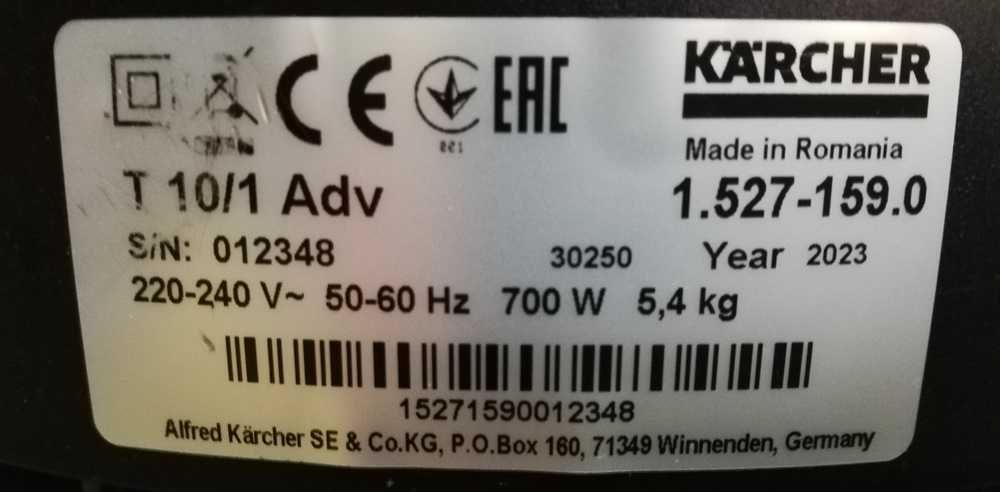 Karcher T 10/1 ADV komplet