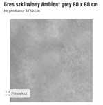Płytki, gres szkliwiony paradyż Ambient grey