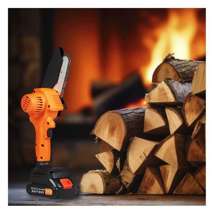 AKUMULATOROWA piła łańcuchowa 4" mini pilarka 4 cale 21V 1.5Ah ZESTAW