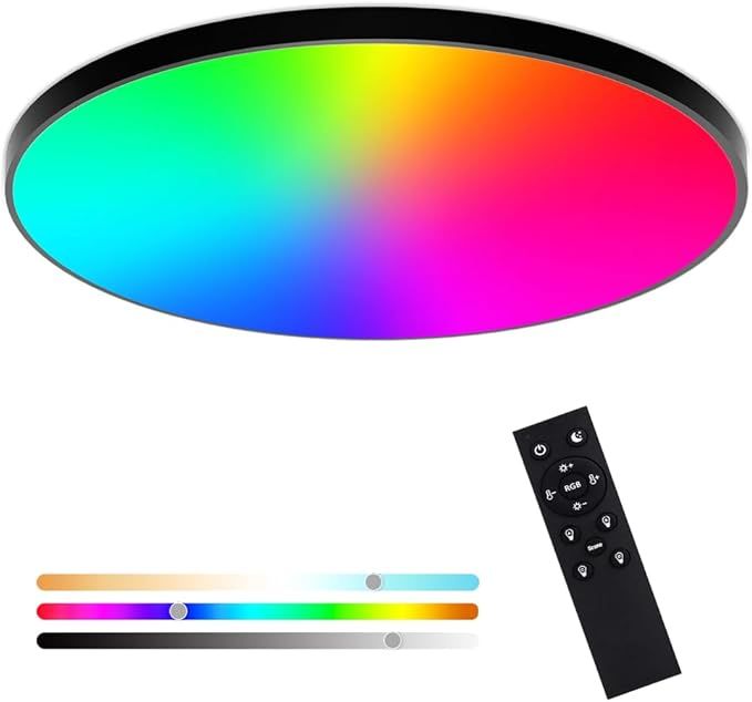 Heyseven Lampa Sufitowa LED RGB 24W WiFi, ściemniana, wodoodporna