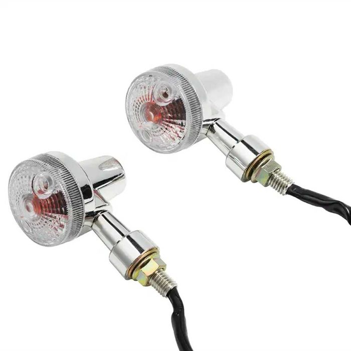 Piscas Redondos com Lâmpada de Filamento - Luz Âmbar Universal 12V