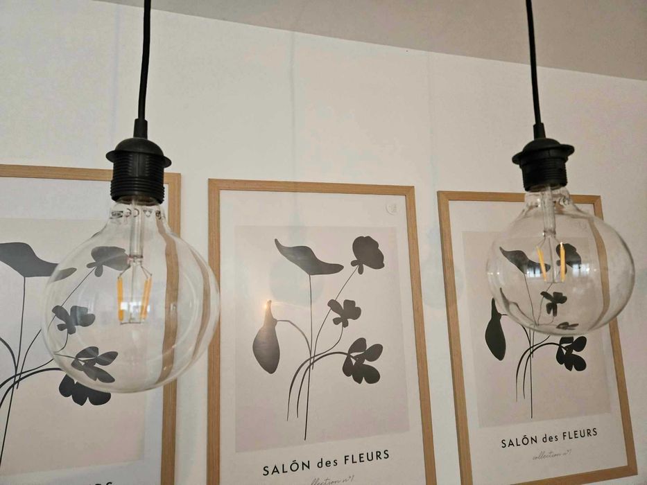 3 lampki, lampy wiszące Loft