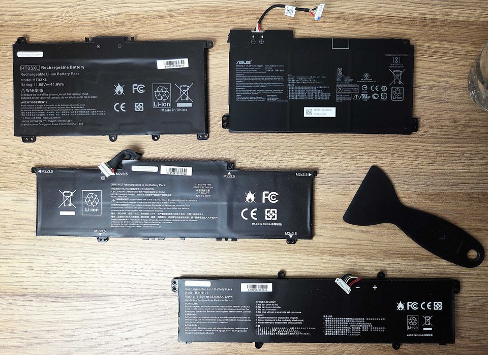 Zestaw 3 szt baterii laptop HP / Asus + 1 GRATIS!!!