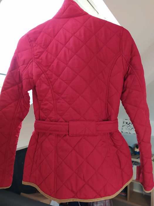 Parka alcochoada vermelho/beje