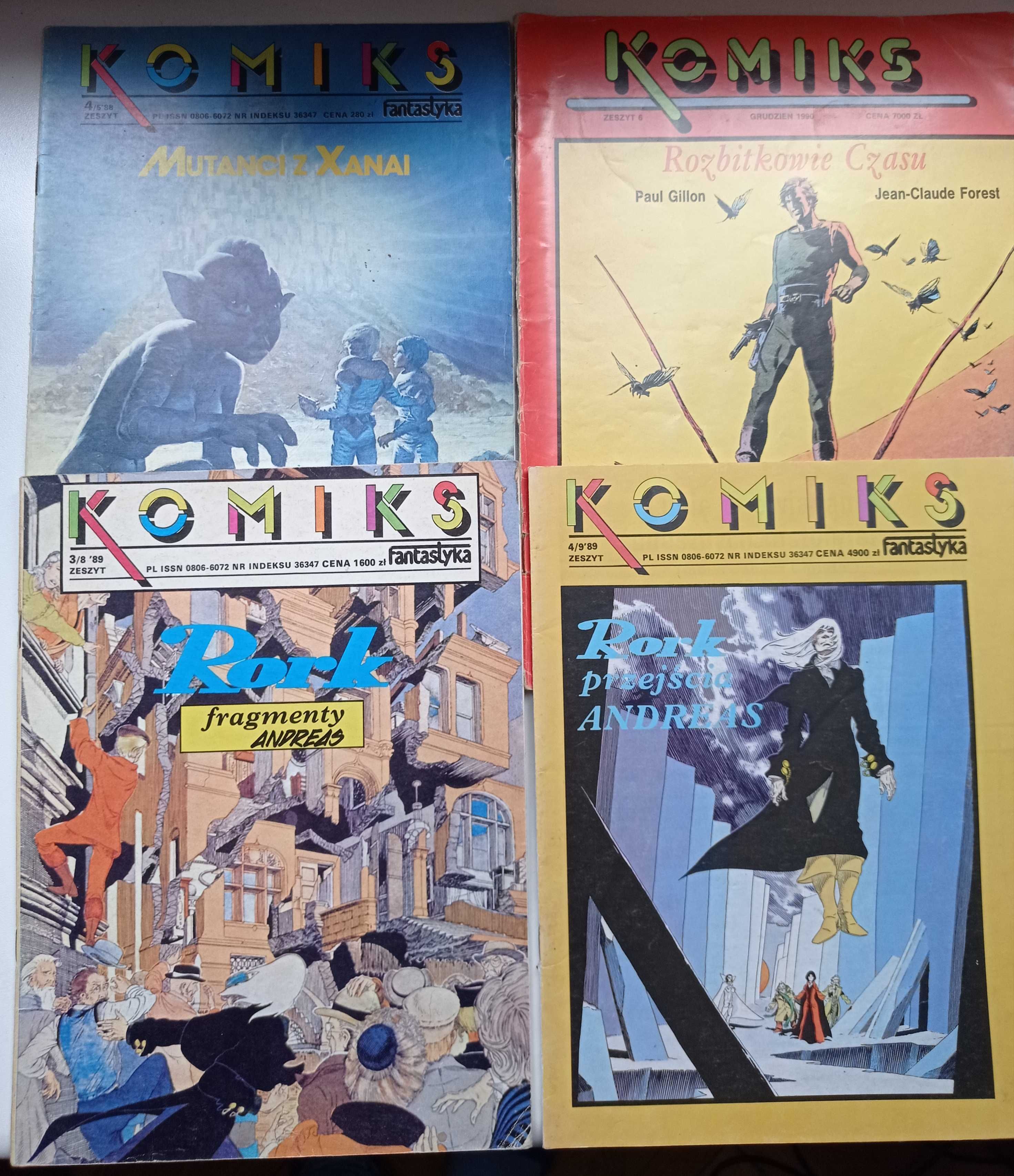 Zestaw Rork cześć 1 i 2 Komiks Fantastyka 1989 Yans Rozbitkowie Czasu