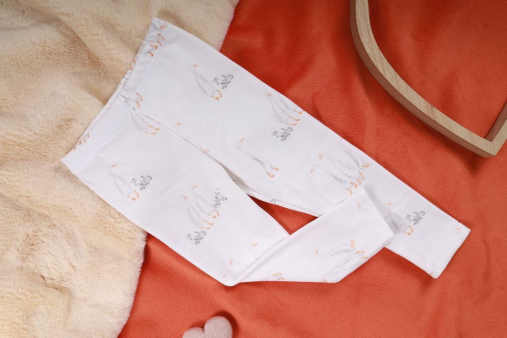 Spodnie bawełniane getry legginsy dla dzieci CERVIA gąski 92 cm