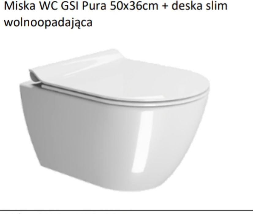 Nowa Miska GSI pura  wc ., Bez Deski! Nowa