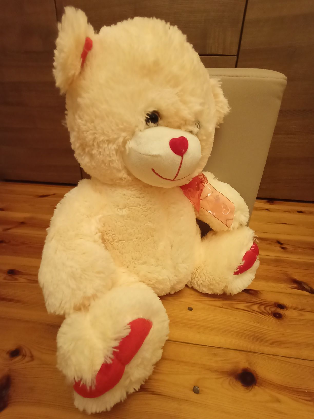 Miś pluszak duży nowy ecru