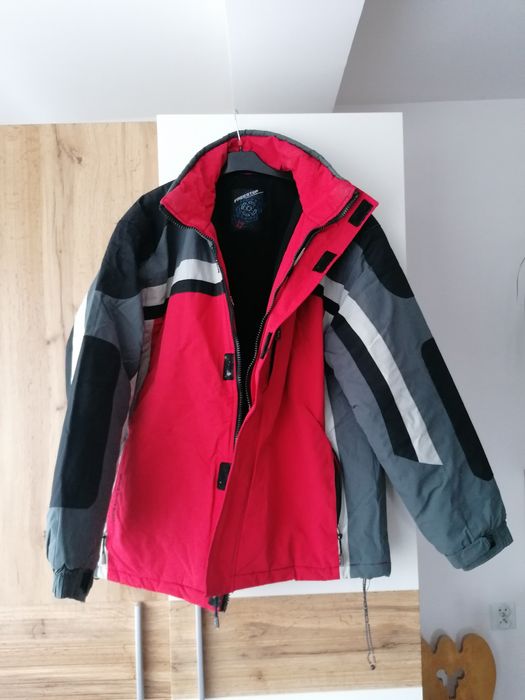 Męska kurtka sportowa XL czerwona ciepła zimowa z ociepleniem narty