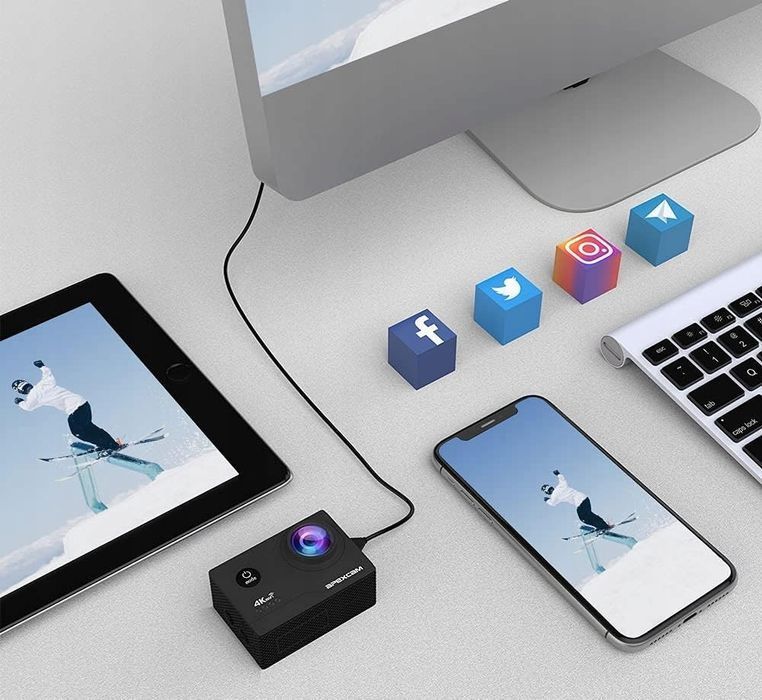 Apexcam M80Air Kamera Sportowa Wodoszczelna 20Mpx 4K Uhd 30Fps Usb-C