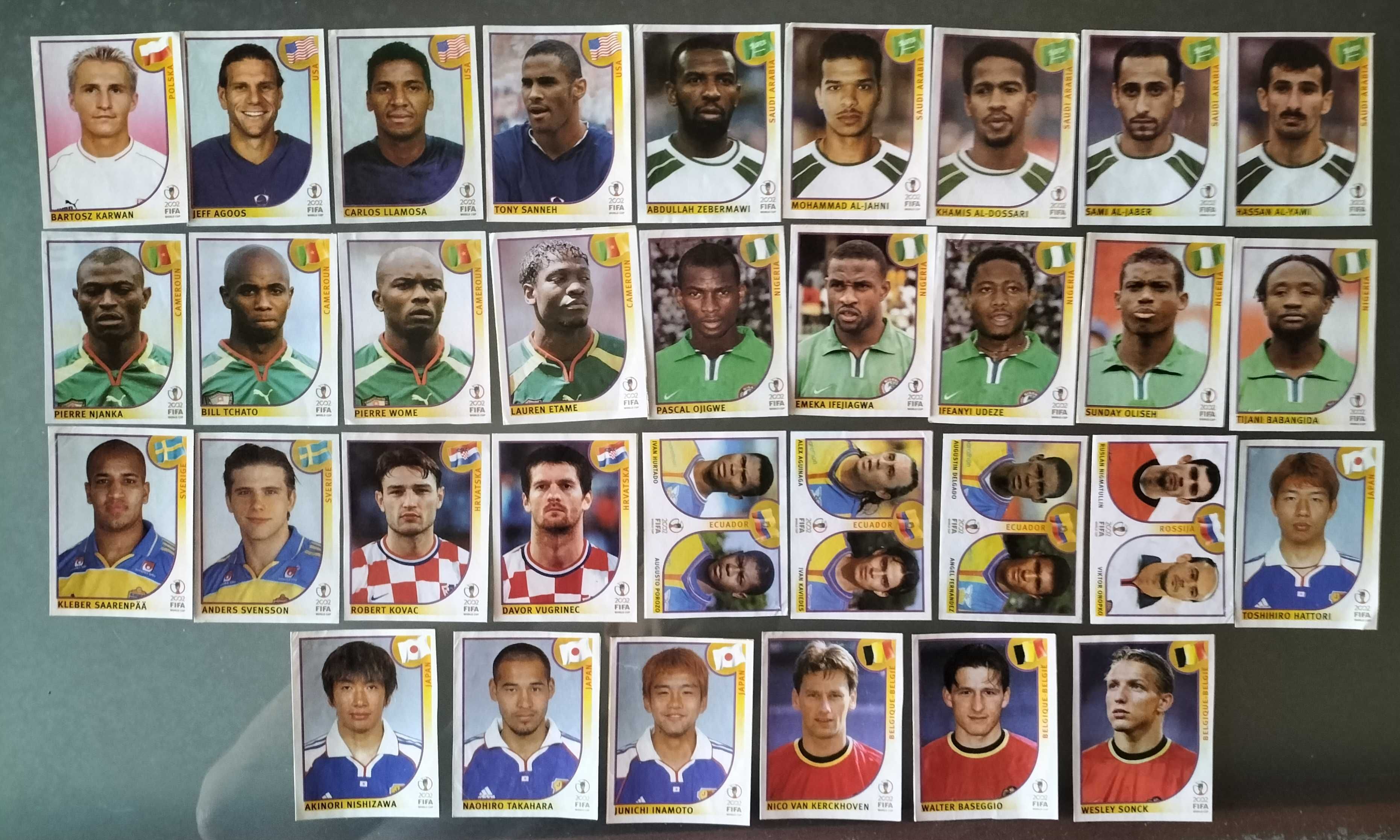 Lote de cromos recuperados  "Mundial 2002" (lista na última foto)