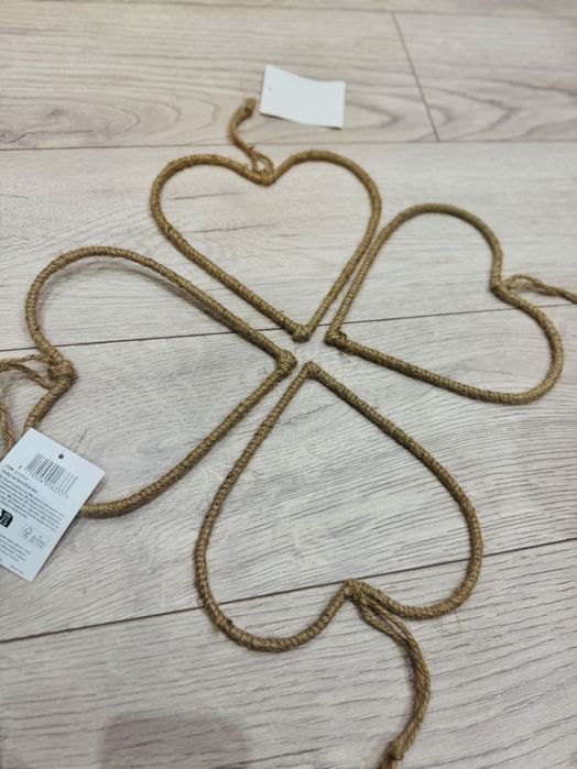 Zawieszki jutowe obręcz serce zawieszka dekoracyjna na choinkę do domu