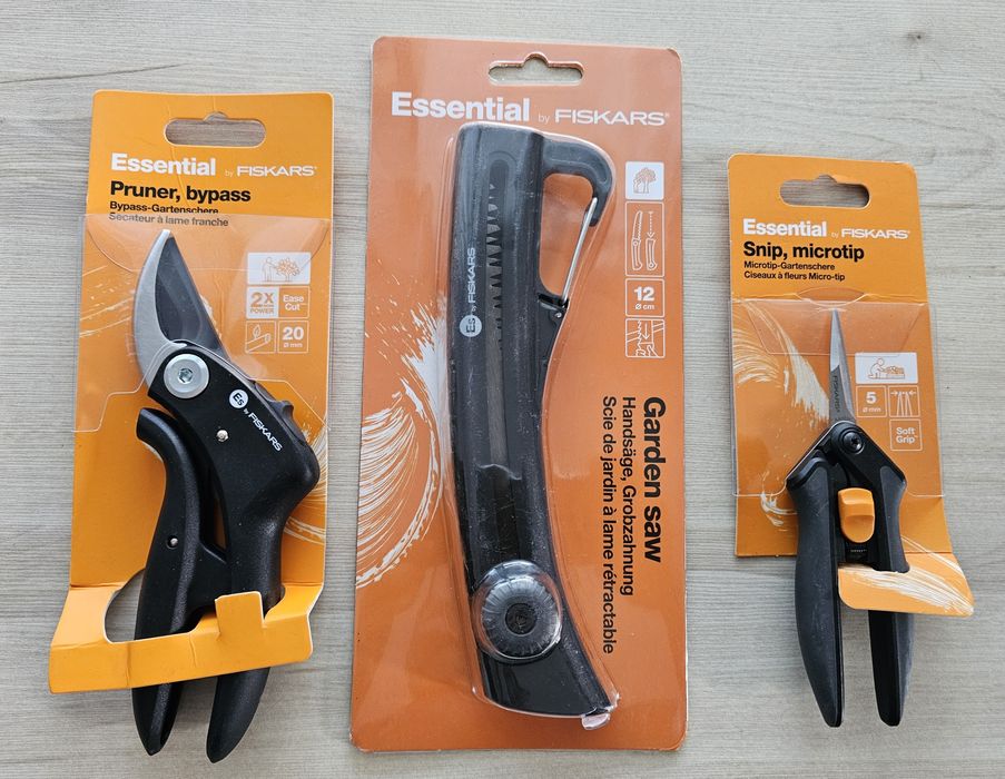 FISKARS Piłka Ręczna + Sekatorek + Nożyce ZESTAW Ogrodowy NOWY