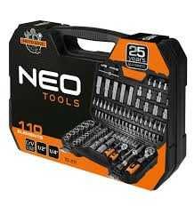 Zestaw kluczy nasadowych 1/2" 1/4" 110 szt., satynowy 10-211 NEO TOOLS