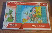 Mapa Europy z flagami  puzzle, 200 el, TREFL