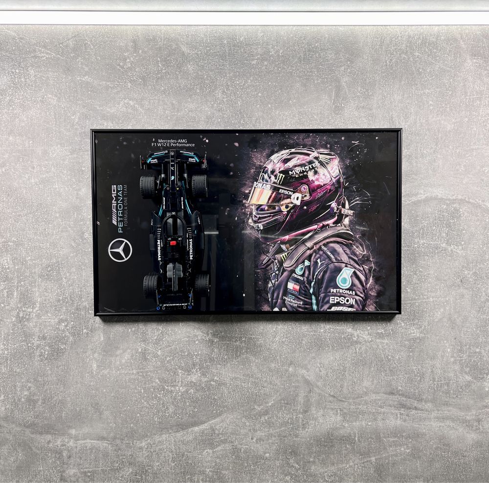 Арт Тримач Рамка на Стіну 50x30 см. для LEGO Technic 42165 Mercedes F1