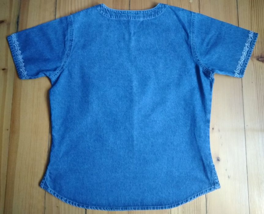 Jeansowa bluzka z haftem, r. 12/40/L