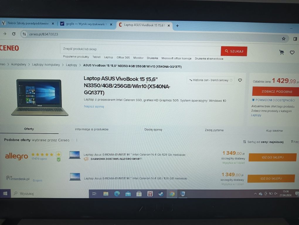Laptop Asus x540na