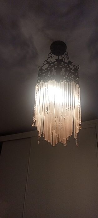 Candeeiro de teto  2 candeeiros  mesinha de cabeceira  vidro fino