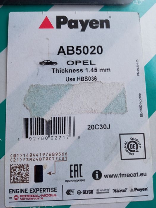 Junta da cabeça Opel,para motor Turbo Diesel Izuzu 1.7