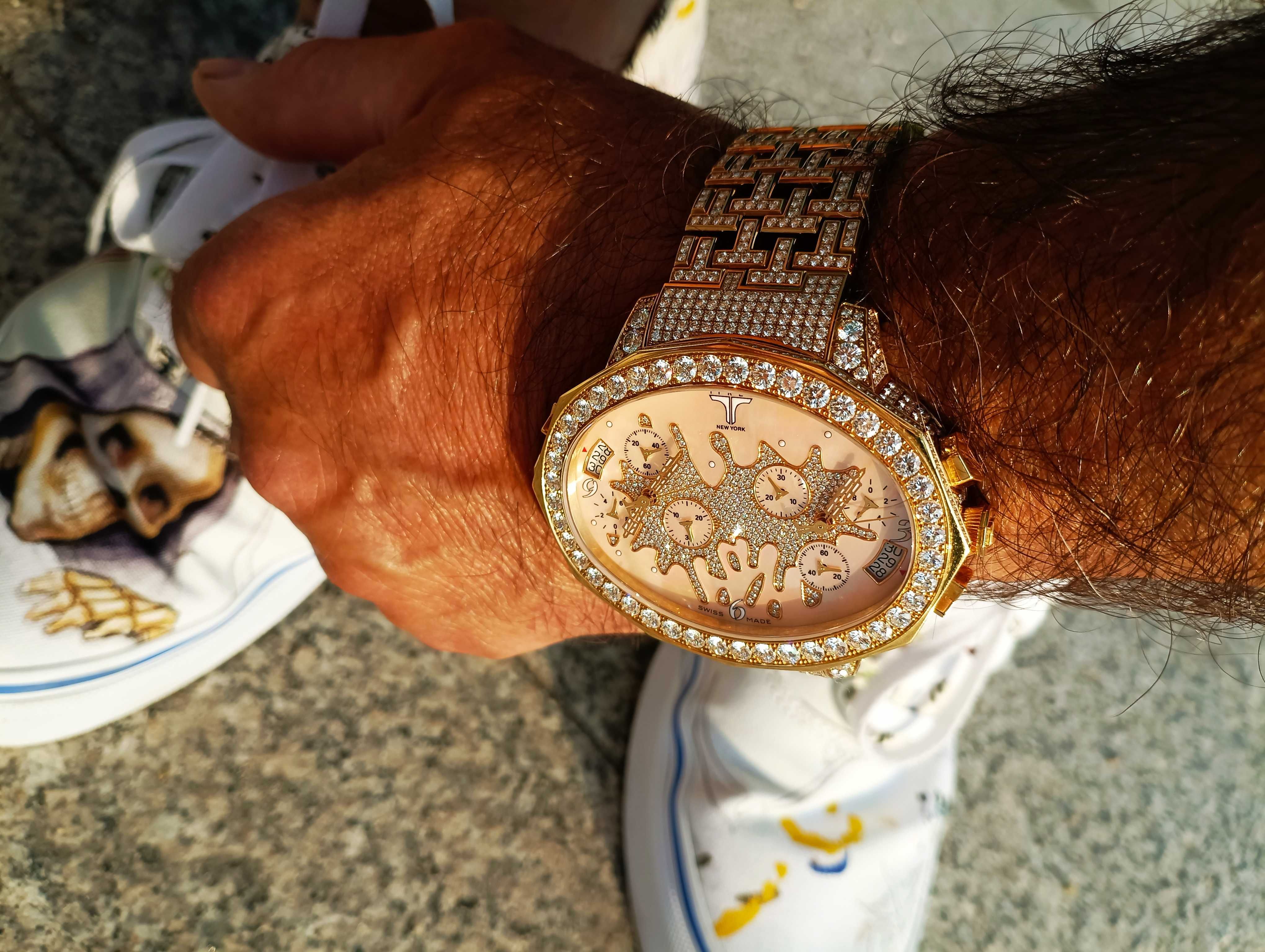 Tiret breitling rolex cartier jacob diamenty brylanty złoto18K gold750